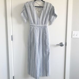 Pinstripe Jumpsuit w/ Tie
